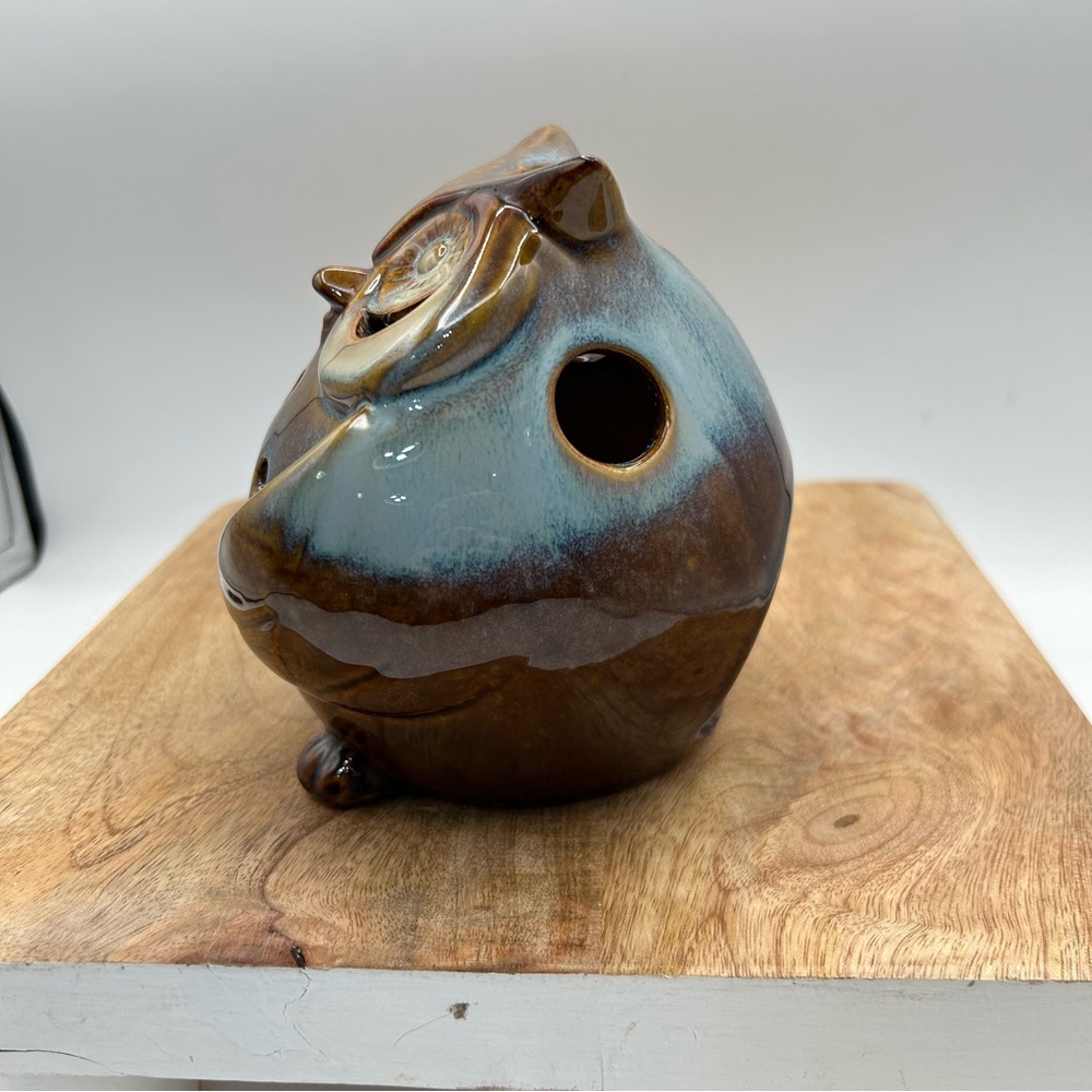 Pier 1 Imports Ceramic Glazed Owl Tealight Votive Candle Holder NWOT - Picture 4 of 5